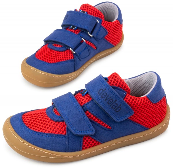 Develab ~ LowCut Sport Sneaker Textil ~ Rot-Blau