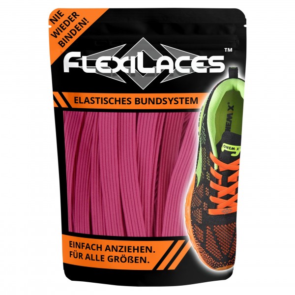 Flexilace flexible Schnürsenkel ohne Binden - pink