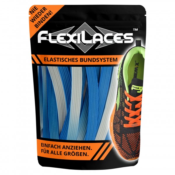 Flexilace flexible Schnürsenkel ohne Binden - blau